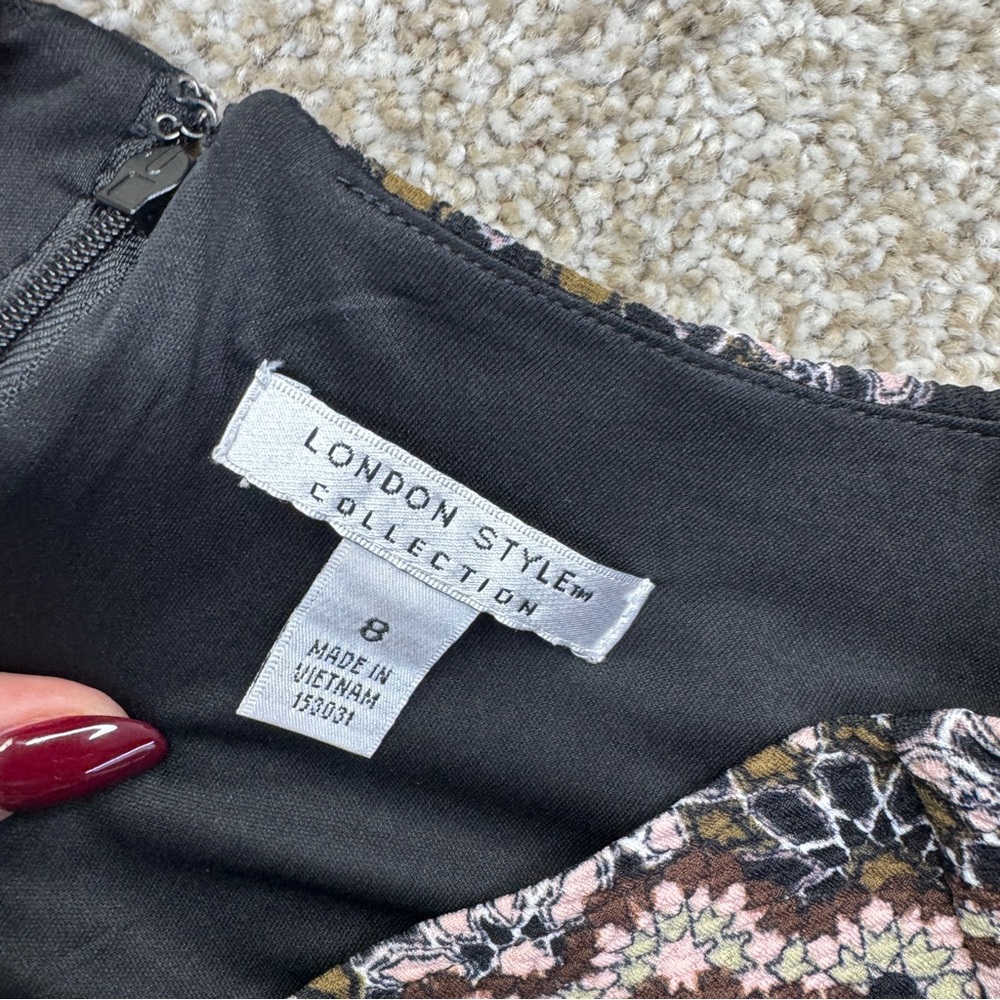 London Style Collection Dress Women’s Floral Size 8 Strech - Picture 10 of 14